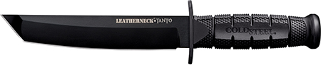 [705442016724] Cold Steel CS-39LSFCT Leatherneck  7" Fixed Plain Tanto Black Matte Powder Coat German D2 Steel Blade/Black Deep Checkered w/double Quillon Guard/ Griv-Ex Handle