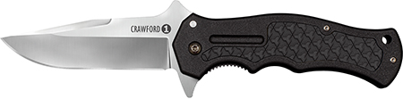 [705442020097] Cold Steel CS20MWCB Crawford 1 3.50" Folding Clip Point Plain 4034 SS Blade Black w/Traction Inlays GRN Handle Includes Pocket Clip
