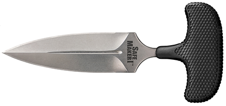 [705442016250] Cold Steel CS12DBST Safe Maker I 4.50" Fixed Spear Point Plain Stone Washed AUS-8A SS Blade/ Black Kray-Ex Handle Includes Sheath