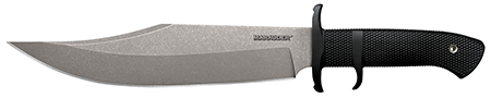 [705442019817] Cold Steel CS39LSWBA Marauder  9" Fixed Bowie Plain Stone Washed AUS-8A SS Blade/Black Kray-Ex Handle Includes Sheath