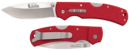 [705442020325] Cold Steel CS23JK Double Safe Slock Master 3.50" Folding Drop Point Plain 8Cr13MoV SS Blade/Red Textured GFN Handle Includes Pocket Clip