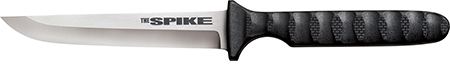 [705442010111] Cold Steel CS-53NCC Spike  4" Fixed Drop Point Plain Cryo 4116 SS Blade/Black Scalloped Griv-Ex Handle Includes Bead Chain Lanyard/Sheath