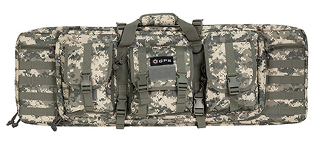 [888151037690] GPS Bags DRC36ACU Double Rifle Case 36" A-TACS AU 600D Polyester w/ 2 Padded Pistol Sleeves MOLLE Webbing  &  Lockable Zippers