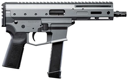 [853427007714] Angstadt Arms AAMDP09PG6 MDP-9  9mm Luger 27+1 5.85" Black Melonite Threaded Barrel, M-LOK Free-Float Handguards, Tactical Gray Cerakote Aluminum Picatinny Rail Receiver, Black Polymer Grips