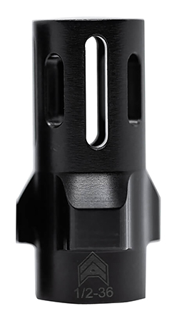[853427007417] Angstadt Arms AA093LHB36 Flash Hider  Black Hardcoat Anodized Steel with 1/2"-36 tpi Threads 1.42" OAL for 9mm Luger