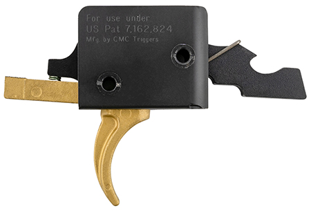 [850040016000] CMC Triggers 91501GF Drop-In Gold Finger Single-Stage Curved Trigger w/ 3-3.50 lbs Draw Weight  &  Gold Finish