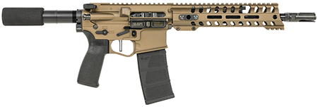 [847313017970] Patriot Ordnance Factory 01797 Renegade + Direct Impingement 300 Blackout 30+1 10.50" Black Nitride Aluminum Barrel, 9" M-LOK Handguards, Burnt Bronze Aluminum Buffer Tube, Black Polymer Grips