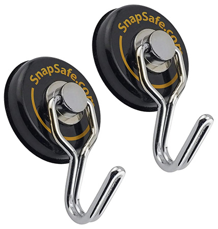 [842631100526] SnapSafe 75914 Swivel Hooks Magnetic 1" 2 Per Pkg