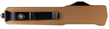 [093674823709] Templar Knife MAAB321 Premium LW  Slim 8.09" OTF Drop Point Plain Black Oxide Stonewashed Powdered D2 Steel Blade, 4.93" Bronze Anodized Aluminum Handle