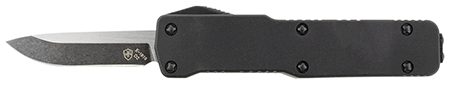 [093674824102] Templar Knife CABR321 Premium Lightweight Micro 1.85" OTF Drop Point Plain Black Oxide Stonewashed Powdered D2 Steel Blade/3.50" Black Rubber/Aluminum Handle Features California Legal