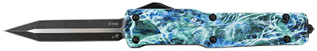 [093674825482] Templar Knife MZMOS121 Premium Weighted  Slim 3.16" OTF Dagger Plain Black Oxide Stonewashed D2 Steel Blade, 4.93" Mossy Oak Seafoam Aluminum Zinc Alloy Handle