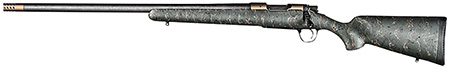 [696528086345] Christensen Arms 8010603800 Ridgeline  7mm-08 Rem 4+1 24" Carbon Fiber/Threaded Barrel, Burnt Bronze Cerakote, Green with Black/Tan Webbing Stock, Left Hand