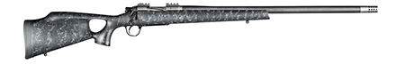 [810651029684] Christensen Arms 8010800104 Summit TI  Full Size 6.5 PRC 3+1, 24" Natural Titanium Steel Threaded Barrel, Natural Titanium Aluminum Receiver, Black w/Gray Webbing Fixed Thumbhole Stock