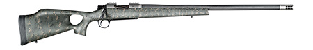 [810651029714] Christensen Arms 8010800107 Summit TI  Full Size 6.5 PRC 3+1, 24" Natural Titanium Steel Threaded Barrel, Natural Titanium Aluminum Receiver, Green w/Black/Tan Webbing Fixed Thumbhole Stock