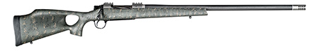 [810651025914] Christensen Arms CA10269815323 Summit TI  Full Size 28 Nosler 3+1, 26" Natural Titanium Steel Threaded Barrel, Natural Titanium Aluminum Receiver, Green w/Black/Tan Webbing Fixed Thumbhole Stock