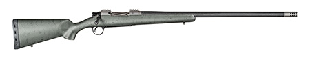 [810651025303] Christensen Arms CA10268215432 Summit TI  Full Size Frame 300 Win Mag 3+1, 26" Natural Titanium Steel Threaded Barrel, Natural Titanium Aluminum Receiver Green w/Black Webbing Fixed Sporter Stock
