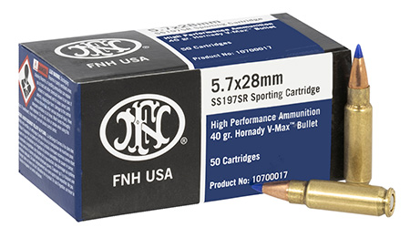 [818513003612] FN 10700017 High Performance  5.7x28mm 40gr Hornady V Max 50 Per Box/10 Case