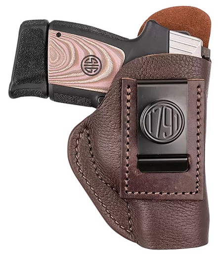 [816161025444] 1791 Gunleather FCD3BRWL Fair Chase  IWB Size 03 Classic Brown Deer Hide Belt Clip Compatible w/Ruger LC9/Glock 42/43/43X  Left Hand