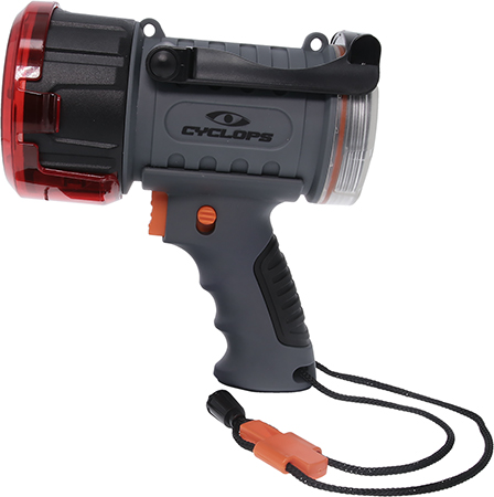 [888151036969] Cyclops CYC2000WP Spotlight w/Flood Light 500/200 Lumens Red/White CREE XP-G3 LED Black/Gray Polymer/Aluminum