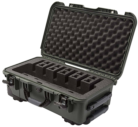 [666365018069] Nanuk 9356UP6 935 6 Up Pistol Case Olive Polymer w/ Closed-Cell Foam Padding 22" L x 14" W x 9" H Interior Dimensions