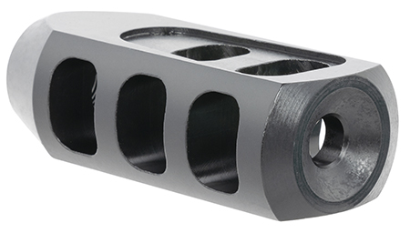 [811261029729] TacFire  Tanker Muzzle Brake  Black Oxide Steel with 1/2"-28 tpi Threads 2.76" OAL 1.37" Diameter for 5.56x45mm NATO