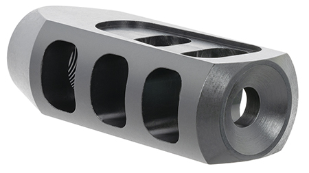 [811261029736] TacFire  Tanker Muzzle Brake  Black Oxide Steel with 5/8"-24 tpi Threads 2.76" OAL 1.37" Diameter for 308 Win