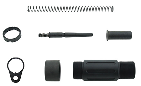 [686294505331] TacFire MAR139C Short Buffer Tube System  Black Anodized Aluminum with QD End Plate for AR Pistol Platform