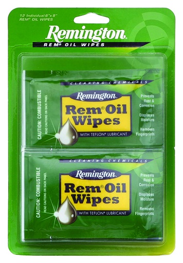 [047700184111] Remington Accessories 18411 Rem Oil  Cleans/Lubricates/Protects Single Pack Wipes 12 Per Pack