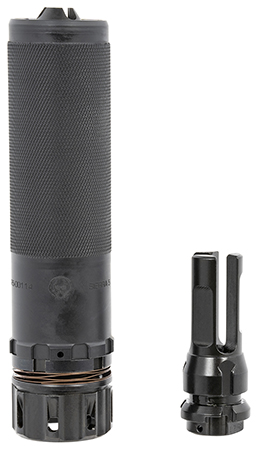 [810128160001] Dead Air SIERRA5KM Sierra-5  5.56mm 1.50"D 1/2"-28 tpi Thread Pattern Made of Stellite Baffles  &  Stainless Steel Tube with Black Cerakote Finish Includes KeyMo Flash Hider  &  Mount