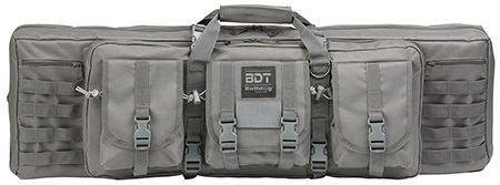 [672352012606] Bulldog BDT6037SG BDT Tactical Double 37" Seal Gray Nylon, 3 Accessory Pockets, Deluxe Padded Backstraps Lockable Zippers, Padded Internal Divider