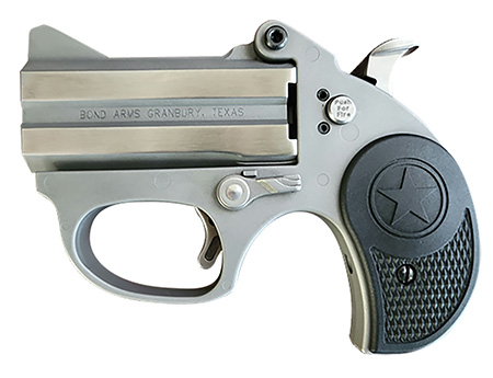 [855959005534] Bond Arms BASRS Stinger  380 ACP 2rd 2.5" Matte Stainless Barrel, Anodized Frame, Blade Front/Fixed Rear Sights, Black Rubber Grip, Manual Safety