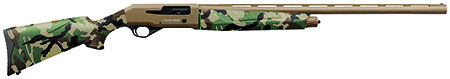 [8053800945103] Charles Daly 930328 601  12 Gauge 4+1 3" 28" Vent Rib Barrel, Flat Dark Earth Finish Aluminum Receiver, Woodland Camo Synthetic Stock, Includes 3 Choke Tubes