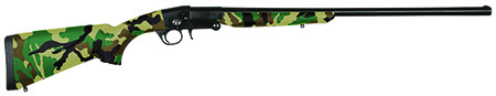 [8053800945134] Charles Daly 930336 101  Compact 410 Bore Break Open 3" 1rd 26" Black Steel Single Shot Barrel  &  Receiver, Fixed Woodland Camo Synthetic Stock, Beretta/Benelli Mobil Choke System