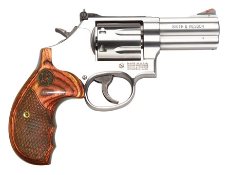 [022188141573] Smith  &  Wesson 150713 Model 686 Plus Deluxe 357 Mag or 38 S&W Spl +P Stainless Steel 3" Barrel  &  7rd Cylinder,  Satin Stainless Steel L-Frame, Textured Wood Grip, Internal Lock