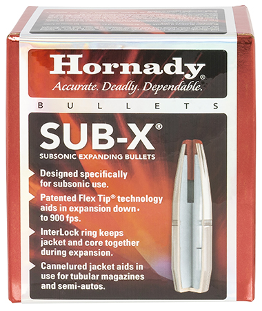 [090255307184] Hornady 30718 Sub-X  30 Cal 308 Cal 175 gr Subsonic eXpanding 100 Per Box/ 15 Case