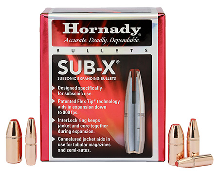 [090255450521] Hornady 45052 Sub-X  45 Cal 410 gr Subsonic eXpanding 50 Per Box/ 15 Case