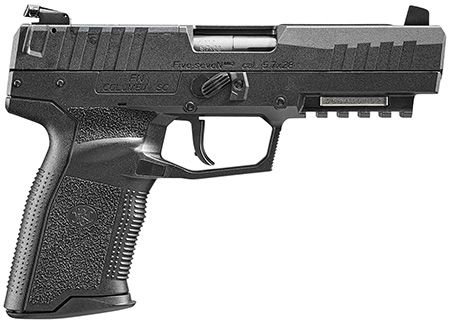 [845737015046] FN 66101274 Five-seveN MRD 5.7x28mm 20+1 4.80" Black Steel Barrel, Black Optic Ready/Serrated Steel Slide  &  Polymer Frame w/Picatinny Rail, Black Textured Polymer Grip, Ambidextrous