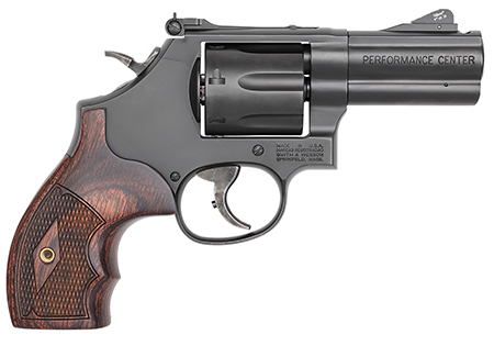 [022188701708] Smith  &  Wesson 170170 Model 586 Performance Center L-Comp 357 Mag Blued Carbon Steel 3" Ported Full Lug Barrel, 7rd Cylinder  &  L-Frame, Checkered Altamont Rosewood Grip, Titanium Front Night Sight