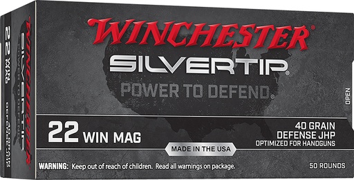 [020892104785] Winchester Ammo W22MST Silvertip  22Mag 40gr Silvertip Hollow Point 50 Per Box/20 Case