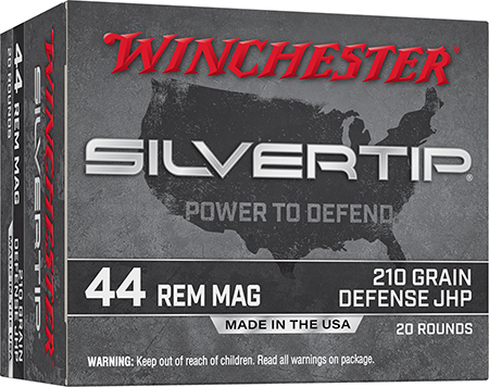 [020892231603] Winchester Ammo W44MST Silvertip  44RemMag 210gr Jacketed Hollow Point 20 Per Box/10 Case