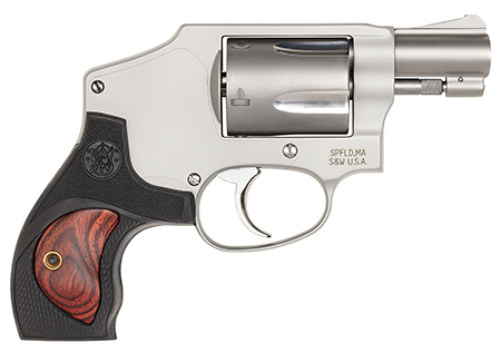 [022188866360] Smith  &  Wesson 10186 Performance Center Model 642 38 S&W Spl +P 5rd 1.88" Stainless Steel Barrel, Fluted Cylinder, Matte Silver Aluminum Frame with Black Polymer with Integrated Wood Insert Grip