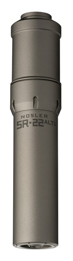 [054041906029] Nosler 90602 SR-22ALTI  22 Cal 1.74"D Gray Finish Made of Aluminum Titanium with 1/2" 28 tpi Thread Pattern