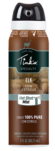 [049818212588] Tinks W5330 Hot Shot Mist Attractant Elk Cow in Estrous Scent 3 oz Aerosol