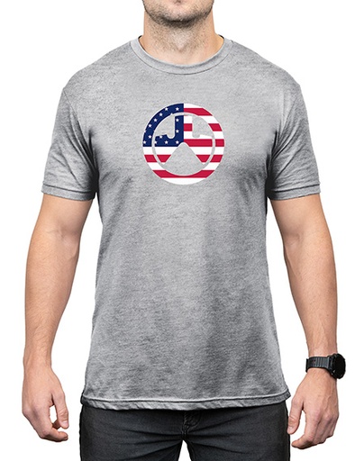 [840815137559] Magpul MAG1281030S Independence Icon  Athletic Gray Heather Cotton/Polyester Short Sleeve Small