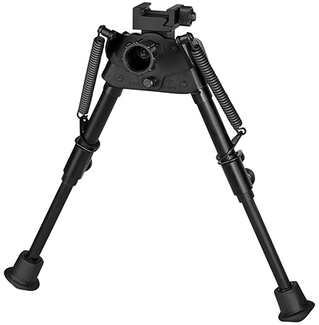[051156113175] Harris Bipods S-BRP Swivel BR Picatinny, 6-9", Black Steel/Aluminum, Rubber Feet
