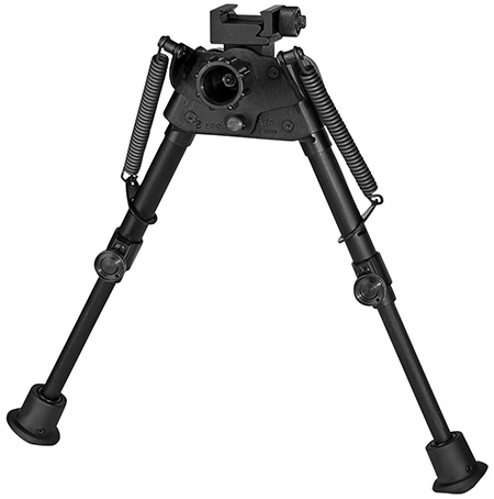 [051156113168] Harris Bipods S-BR2P Swivel BR Picatinny, 6-9", Black Steel/Aluminum, Self Leveling Legs, Rubber Feet