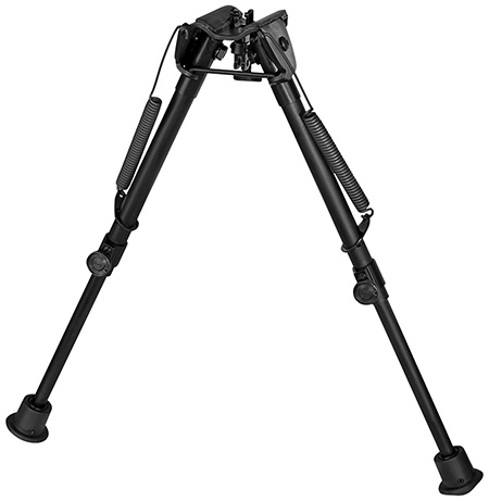 [051156113151] Harris Bipods 1A2-L2 Non-Swivel L Swivel Stud, 9-13", Black Steel/Aluminum, Self Leveling Legs, Rubber Feet (No Sling Stud Provision)