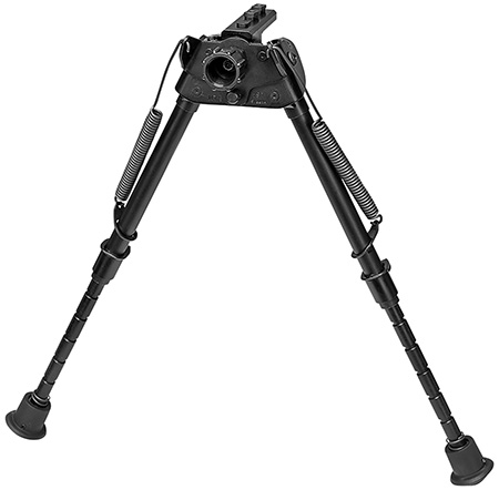 [051156113298] Harris Bipods S-LMM-LOK Swivel L M-LOK, 9-13", Black Steel/Aluminum, Notched Legs, Rubber Feet