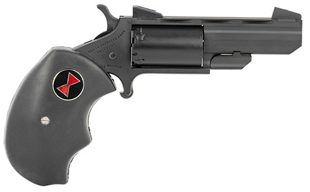 [744253003585] North American Arms BWMCRK Black Widow  22 WMR 5 Shot 2" Matte Black Heavy Vent Rib Barrel, Matte Black Cerakote Stainless Steel Frame, Black Cylinder, Black Finger Grooved Rubber Grip, Exposed Hammer