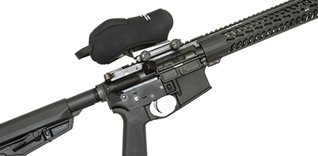 [840239703163] Scopecoat 12HE54BK Holographic/Electronic Scope Cover Black Neoprene/Nylon Laminate Size 54 Slip On Fits Leupold LCO/DVO Combo